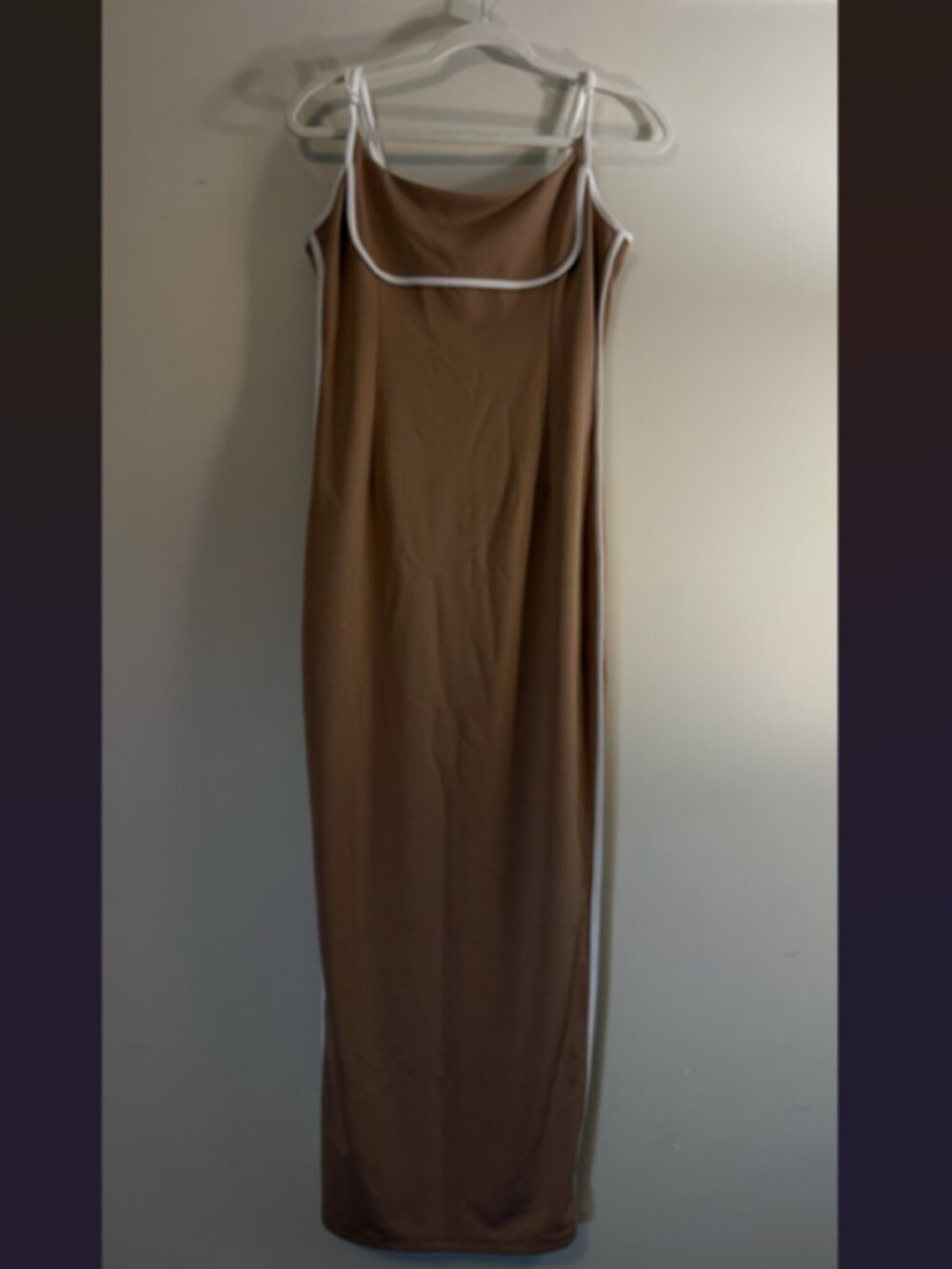 PrettyGarden Bodycon Tan Midi Dress - Sz S